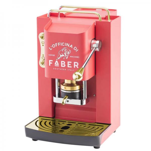 FABER PRO DELUXE ROSSO CILIEGIA - MACCHINA PER CAFFE'' - PRESSACIALDA IN OTTONE - ELETTROVALVOLA E TERMOSTATO 95 - TELAIO IN ACCIAIO