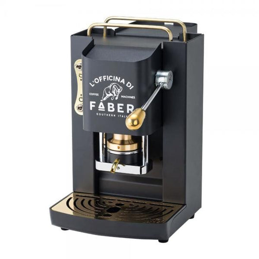 FABER PRO DELUXE NERO - MACCHINA PER CAFFE'' - PRESSACIALDA IN OTTONE - ELETTROVALVOLA E TERMOSTATO 95 - TELAIO IN ACCIAIO