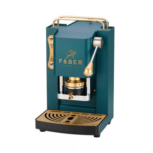 FABER MINI PRO DELUXE VERDE INGLESE - MACCHINA PER CAFFE'' - PRESSACIALDA IN OTTONE - ELETTROVALVOLA E TERMOSTATO 95 - TELAIO IN ACCIAIO