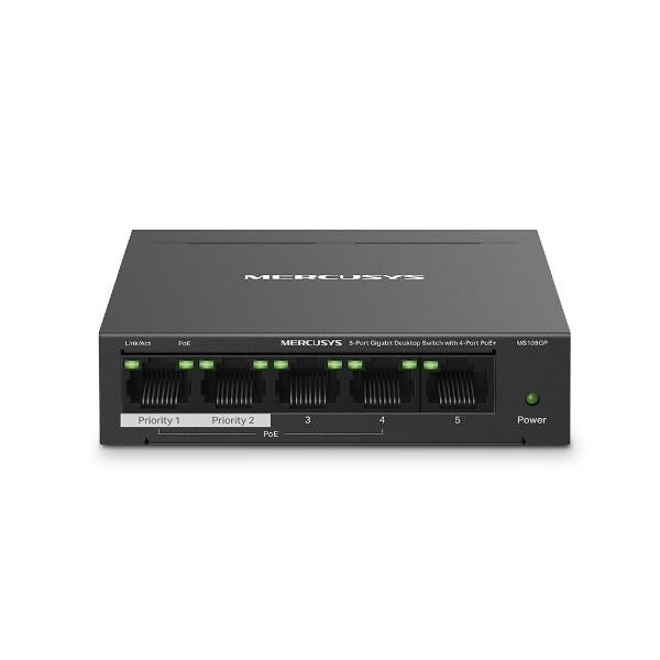 MERCUSYS GIGABIT SWITCH MS105GP MINI 5 PORTE (4 PoE) GIGABIT METALLO