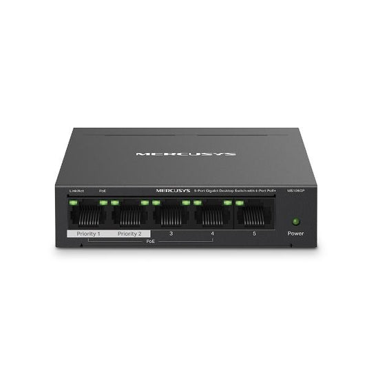 MERCUSYS GIGABIT SWITCH MS105GP MINI 5 PORTE (4 PoE) GIGABIT METALLO