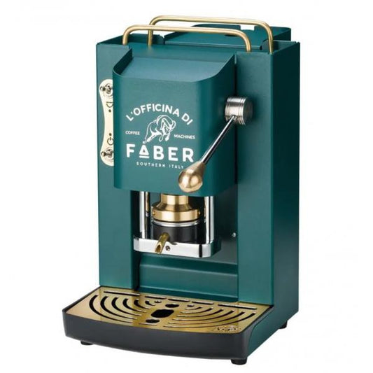 FABER PRO DELUXE VERDE INGLESE - MACCHINA PER CAFFE'' - PRESSACIALDA IN OTTONE - ELETTROVALVOLA E TERMOSTATO 95 - TELAIO IN ACCIAIO