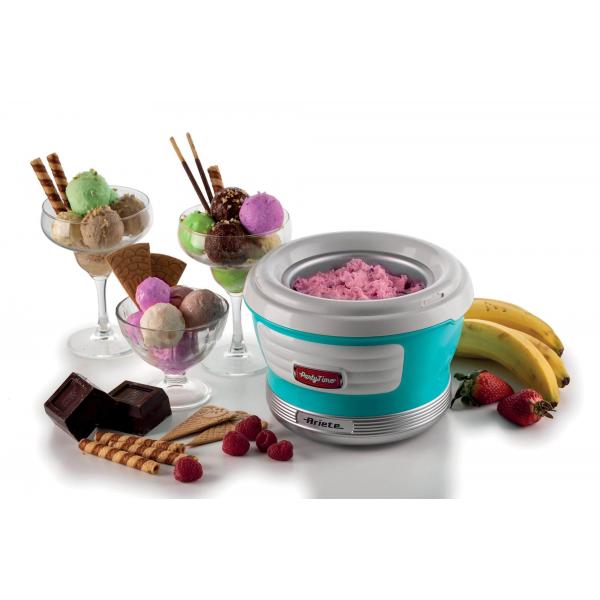 ARIETE ICE CREAM MAKER PARTY TIME (0643/01) - GELATIERA - CESTELLO REFRIGERANTE DOPPIO ISOLAMENTO - 12W - CELESTE