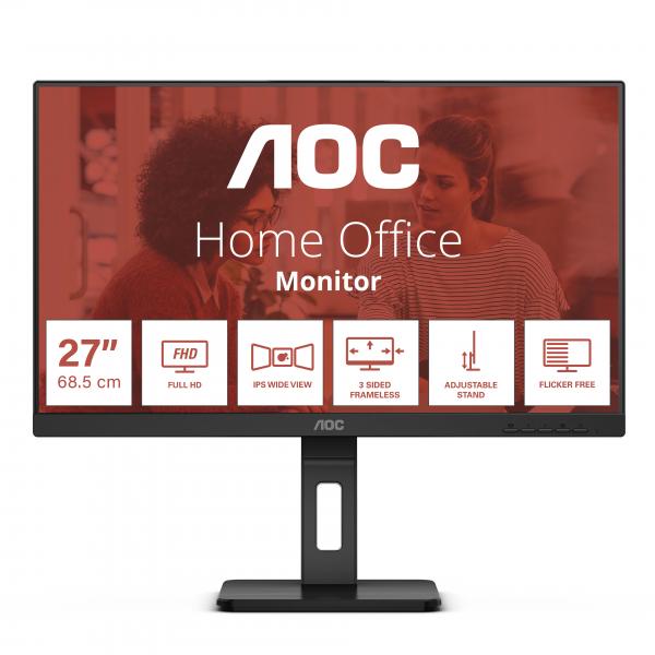 AOC 27E3QAF - 27"" MONITOR FHD - FRAMELESS - 100 HZ - PIVOT - W3Y