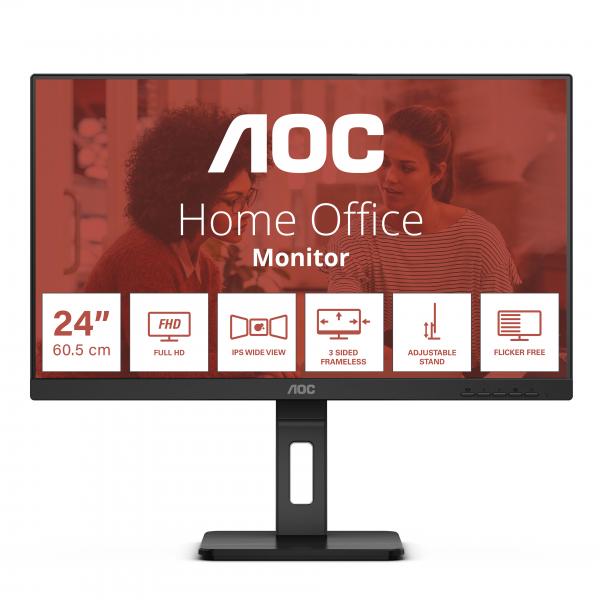 AOC 24E3QAF - 24"" MONITOR FHD - FRAMELESS - 100 HZ - W3Y
