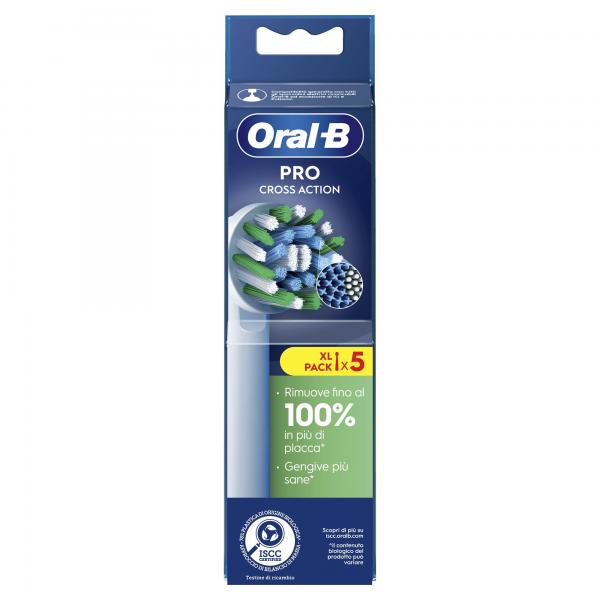 Oral-B CrossAction 80730885 testina per spazzolino 5 pz Bianco