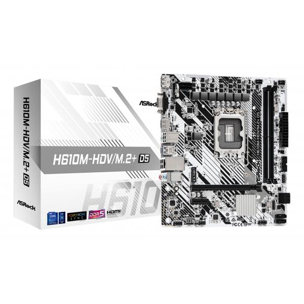 ASROCK H610M-HDV/M.2+ D5 - MAINBOARD MICRO ATX - DDR5 - SOCKET 1700