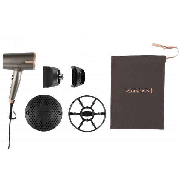 REMINGTON D6077 - ASCIUGACAPELLI - 2000W - 4 ACC - SENSORE THERMACARE - 8 TEMP/VEL - ASTUCCIO