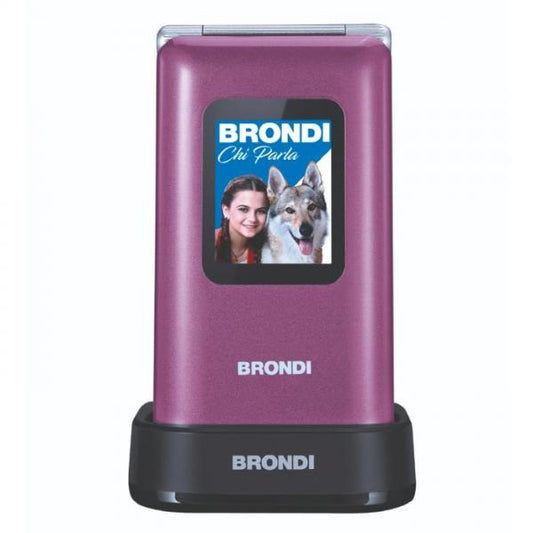BRONDI AMICO PREZIOSO (VIOLA) - TELEFONO CELLULARE PER ANZIANI - TASTO SOS - CONTROLLO REMOTO - DOPPIO DISPLAY