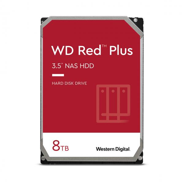 WESTERN DIGITAL WD RED PLUS HDD 8TB (WD80EFPX) - HARD DISK INTERNO - 3.5"" - IDEALE PER NAS