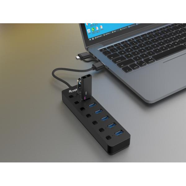 EQUIP 128965 - HUB USB-A/C 7-PT USB-A 3.2 CON POWER SWITCH