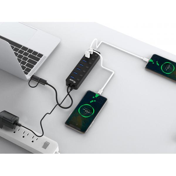 EQUIP 128965 - HUB USB-A/C 7-PT USB-A 3.2 CON POWER SWITCH
