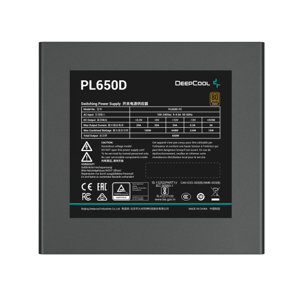 DEEPCOOL ALIMENTATORI 650W BRONZE 80 PLUS ATX 3.1 R-PL650D-FC0B-EU V2