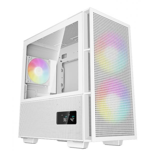 DEEPCOOL CASE MICRO ATX CH360 DIGITAL WHITE 2*140+1*120mm ARGB FAN TG