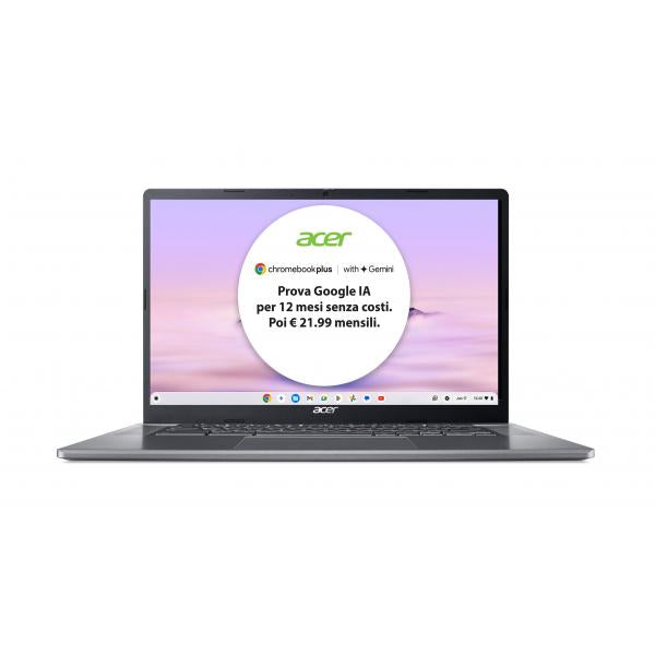 Acer Chromebook Plus 515 CB515-2H-34ZU Intel Core i3 39,6 cm (15.6") Wi-Fi 6E (802.11ax) Italiano
