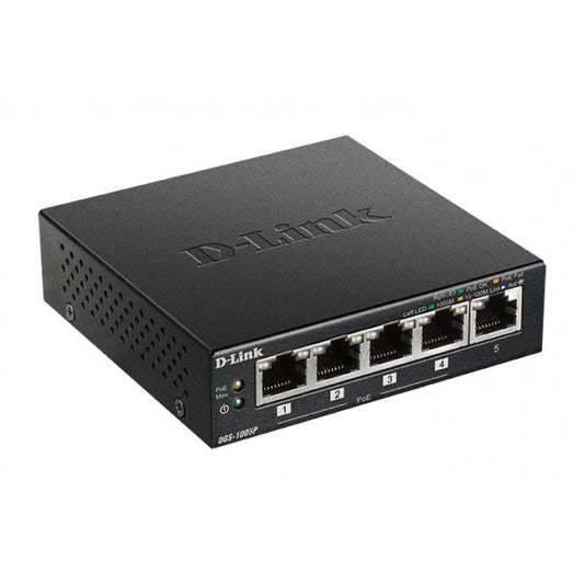 D-LINK DGS-1005P - DESKTOP SWITCH 5 PORTE GIGABIT POE+