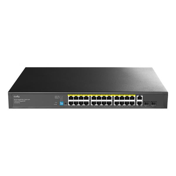 CUDY GS1026PS2 - SWITCH 24 PT GIGABIT POE+ - 2 UPLINK GIGABIT - 2 GIGABIT SFP SLOTS 300W