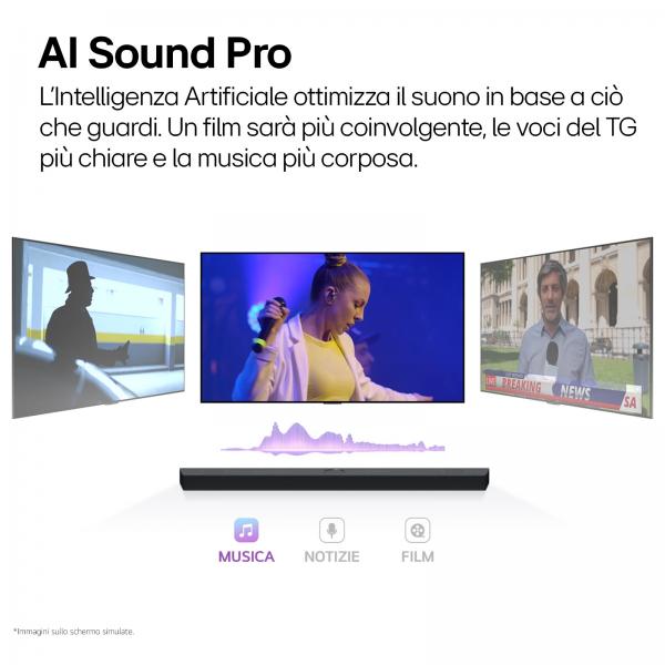 LG S60T - SOUNDBAR 3.1 CON SUBWOOFER WIRELESS - 340W - BLUETOOTH - DOLBY DIGITAL AUDIO