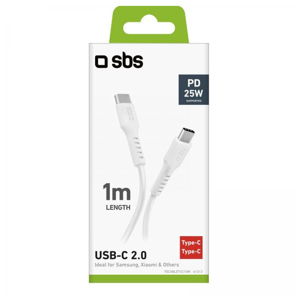 SBS TECABLETCC10W cavo USB USB 2.0 1 m USB C Bianco