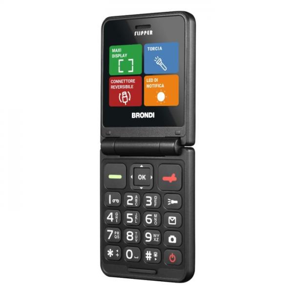 BRONDI FLIPPER BLACK METAL 2.4" CLAMSHELL