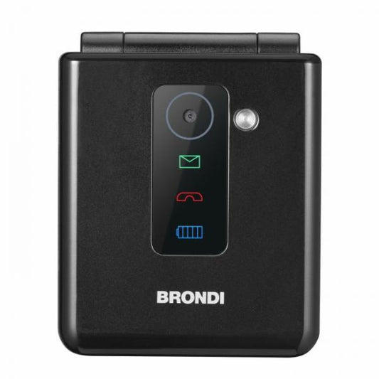 BRONDI FLIPPER (NERO) - TELEFONO CELLULARE PER ANZIANI - TORCIA - FOTOCAMERA
