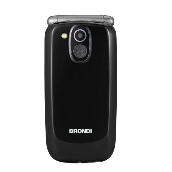 BRONDI AMICO LEALE (NERO) - TELEFONO CELLULARE PER ANZIANI - TASTO SOS - CONTROLLO REMOTO - ANNUNCIO VOCALE
