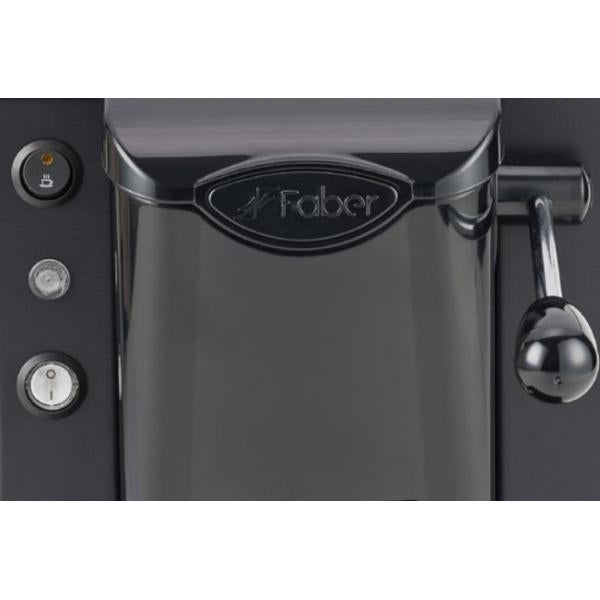 FABER SLOT PLAST BASIC - MACCHINA PER CAFFE'' CON PRESSACIALDA IN OTTONE - TELAIO IN METALLO NERO E FRONTALE IN POLICARBONATO NERO