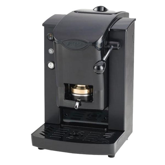 FABER SLOT PLAST BASIC - MACCHINA PER CAFFE'' CON PRESSACIALDA IN OTTONE - TELAIO IN METALLO NERO E FRONTALE IN POLICARBONATO NERO