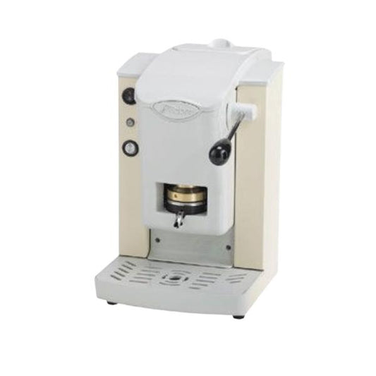 FABER SLOT PLAST BASIC - MACCHINA PER CAFFE'' CON PRESSACIALDA IN OTTONE - TELAIO IN METALLO SABBIA E FRONTALE IN POLICARBONATO BIANCO