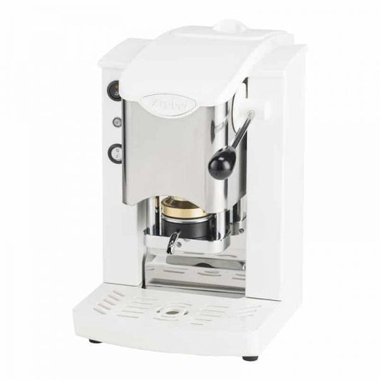 FABER SLOT INOX - MACCHINA PER CAFFE'' CON PRESSACIALDA IN OTTONE - TELAIO IN METALLO BIANCO E FRONTALE IN ACCIAIO