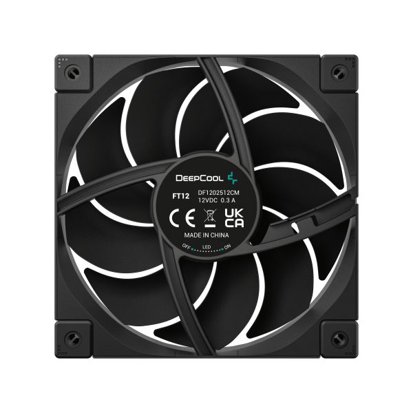 DEEPCOOL VENTOLE CASE FT12 NERA 12cm POTENTE SILENZIOSA DURATURA 4PIN PWM