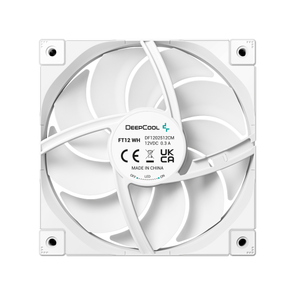 DEEPCOOL VENTOLE CASE FT12 BIANCA 12CM POTENTE SILENZIOSA DURATURA 4PIN PW