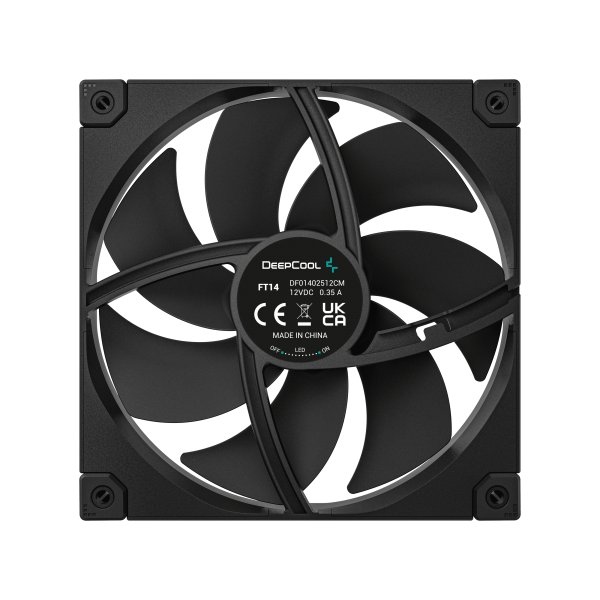 DEEPCOOL VENTOLE CASE FT14 NERA 14cm POTENTE SILENZIOSA DURATURA 4PIN PWM