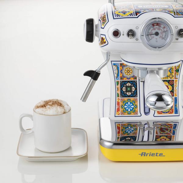 ARIETE CAFF ESPRESSO POSITANO EDITION (1389) - MACCHINA PER CAFFE'' ESPRESSO - POLVERE E CIALDE - 1 O 2 TAZZE - CAPPUCCINATORE - PRESSIONE 15 BAR - 850W