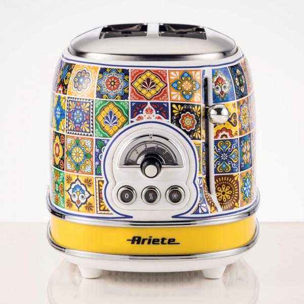 ARIETE TOASTER POSITANO EDITION (155) - TOSTAPANE ELETTRICO IN METALLO - 6 LIVELLI DORATURA - ESPULSIONE AUTOMATICA - 2 FETTE -810W