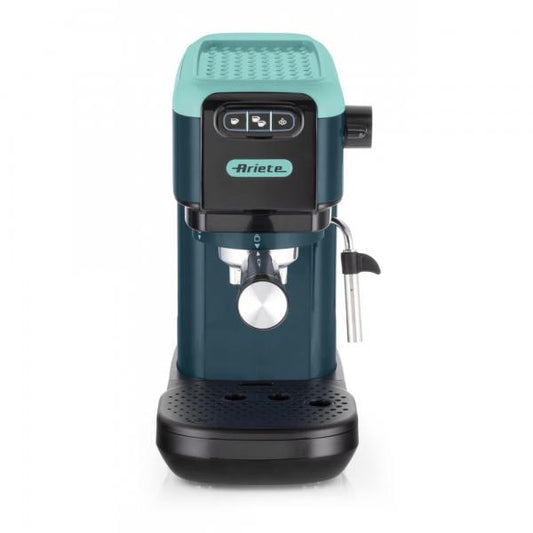 ARIETE LIGHT AQUAMARINE (1399/17) - MACCHINA PER CAFFE'' ESPRESSO - POLVERE E CIALDE - 1 O 2 TAZZE - CAPPUCCINATORE - PRESSIONE 15 BAR - 1300W