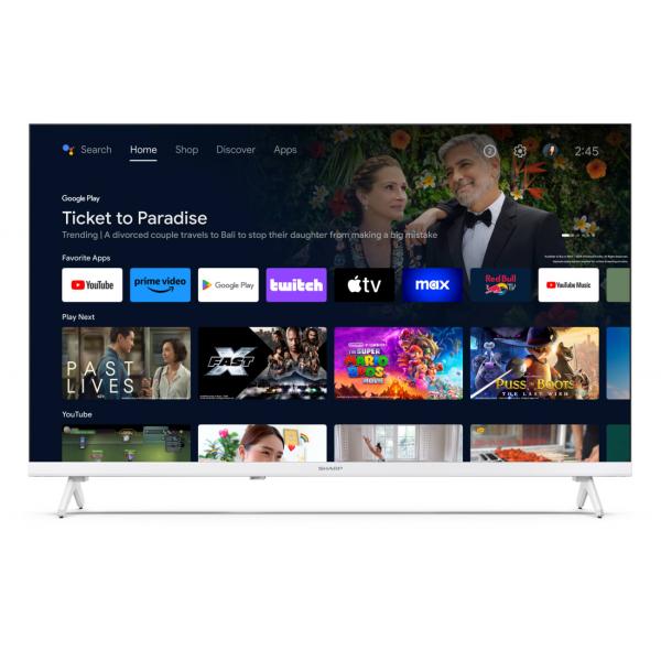 SHARP 32FH2EA - 32"" ANDROID TV LED HD - FRAMELESS - COMP. TV SAT - AUDIO DOLBY DIGITAL+ / DTS HD - CHROMECAST - WHITE - IT
