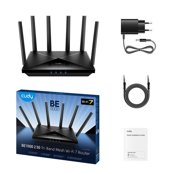 CUDY WR11000 - ROUTER WI-FI 7 MESH TRI-BAND BE11000 2.5G