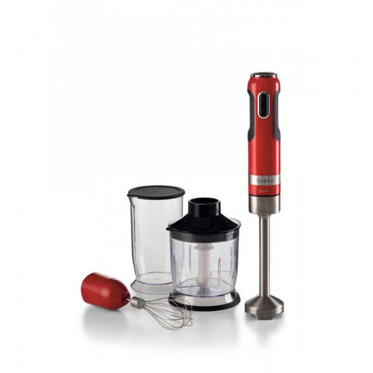 ARIETE MODERNA ROSSO (602/00) - FRULLATORE AD IMMERSIONE CON BICCHIERE, TRITATUTTO E FRUSTA - TASTO TURBO - 1000W