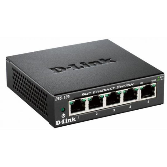 D-LINK DES-105 - DESKTOP SWITCH 5 PORTE FAST ETHERNET NON GESTITE