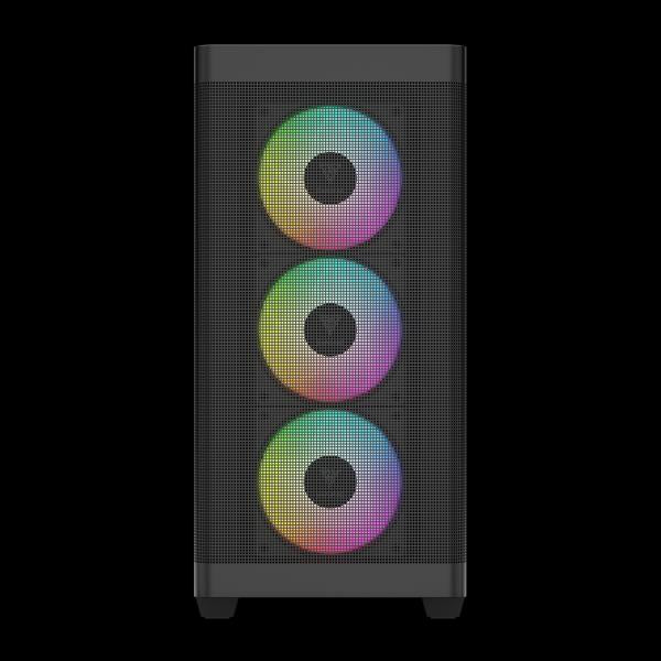 GAMDIAS CASE MID TOWER ATHENA M3 4x120mm PWN FAN ARGB CON 8 PORT HUB