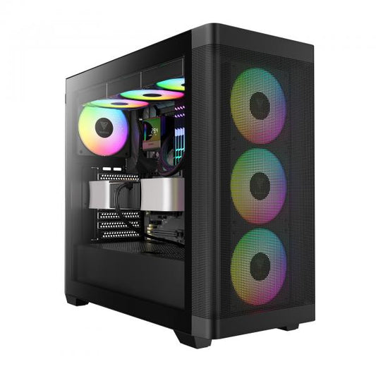 GAMDIAS CASE MID TOWER ATHENA M3 4x120mm PWN FAN ARGB CON 8 PORT HUB