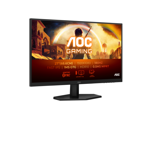AOC 27G42E (SERIE GAMING) - 27"" MONITOR IPS FHD - FRAMELESS - 180HZ - HDR10 - ANTIRIFLESSO - 3Y