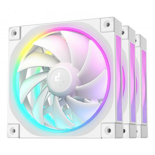 DEEPCOOL VENTOLE CASE FL12 BIANCA ARGB PWM BASSO RUMORE (kit 3 ventole)