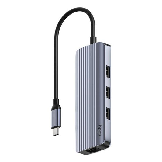 CUDY UH606 - HUB USB 6-IN-1 WITH GBE E 4K 60HZ HDMI