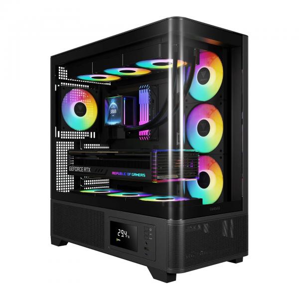 GAMDIAS CASE MID TOWER ATLAS P2 CG 2xTG 4x120mm ARGB+HUB DISPLAY