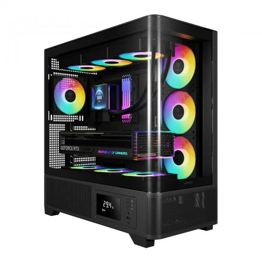 GAMDIAS CASE MID TOWER ATLAS P2 CG 2xTG 4x120mm ARGB+HUB DISPLAY