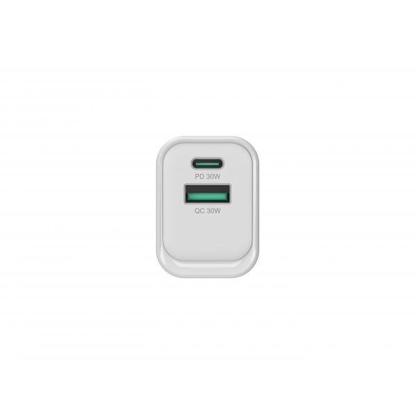 CONCEPTRONIC ALTHEA19W33 - CHARGER 2-PORT 33W GAN USB-C X 1, USB-A X 1, QC 3.0, PPS, PD 3.0, WHITE
