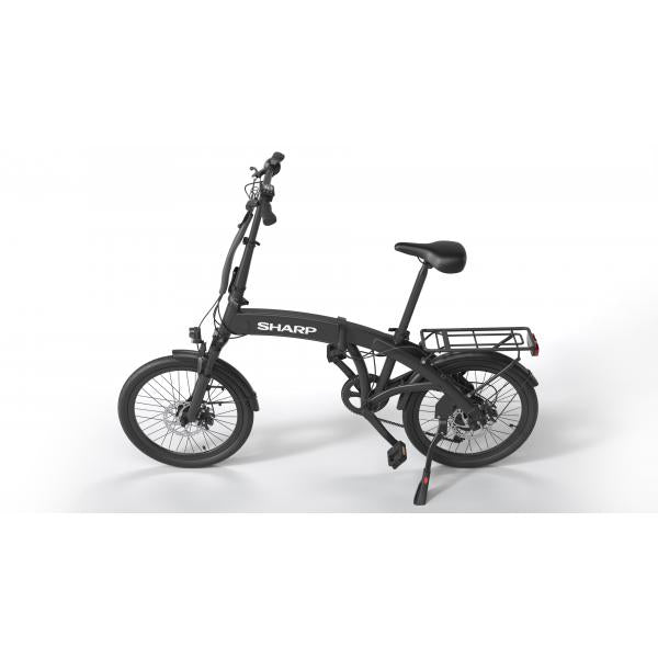 SHARP BRNO (BK-BM04E-B) FOLDABLE E-BIKE (NERA) - BICICLETTA ELETTRICA - RUOTE 20""X2.25"" - MOTORE 250W 36V - BATTERIA 36V 10AH CERTIFICATA - TELAIO IN ALLUMINIO - AUTONOMIA FINO AD 45KM