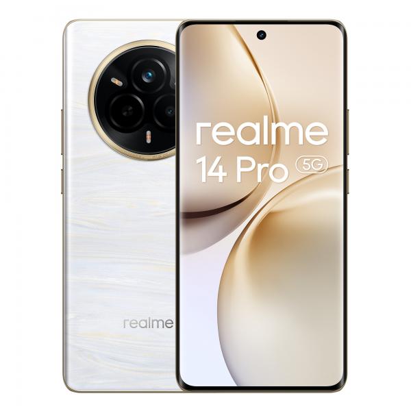 realme 14 Pro 5G 17,2 cm (6.77") Doppia SIM Android 15 USB tipo-C 12 GB 512 GB 6000 mAh Bianco - (realme 14 PRO 5G 512+12 PEARL WHITE)